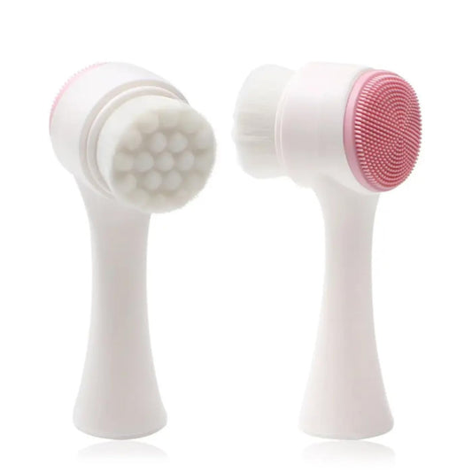 CEPILLO GRANDE FACIAL DOBLE /SILICONE Y FIBRA
