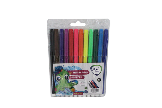 MARCADOR X12 COLORES BLISTER GRUESO