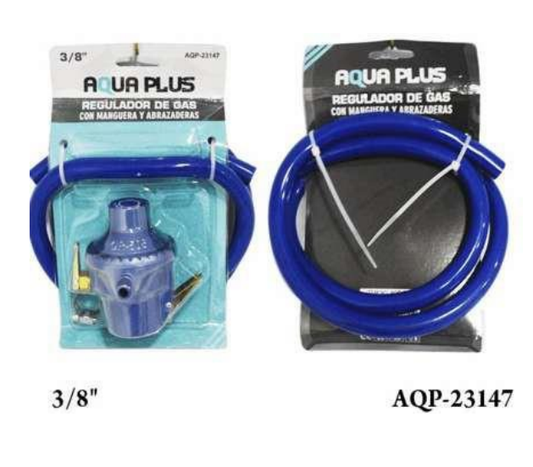 REGULADOR DE GAS CON MANGUERA Y ABRAZADERAS