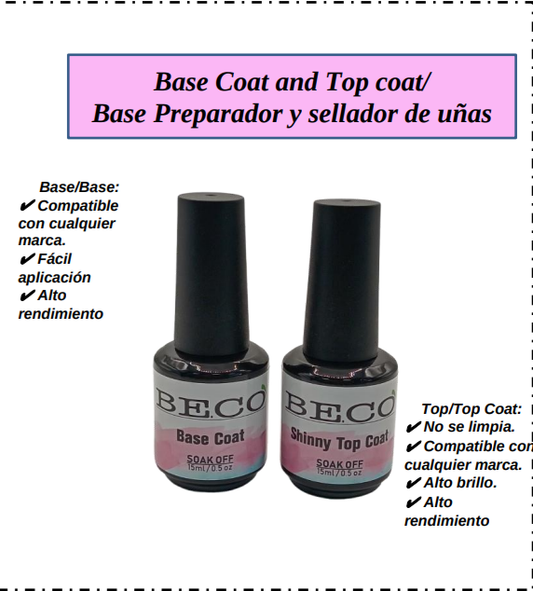 ESMALTE GEL DE COLOR DE BASE Y TOP